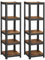 SONGMICS Standregal, 2er Set, Bücherregal, Lagerregal, 5 Ablagen, verstellbar, 37 x 37 x 150 cm, jeweils bis 400 kg belastbar, für Küche, Wohnzimmer, vintagebraun-schwarz GLR037B02