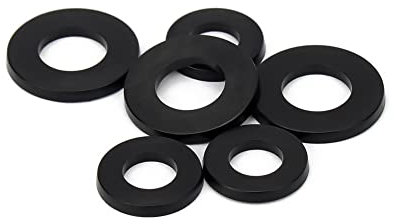 CONPHERON Kunststoff Unterlegscheiben Schwarz Nylon Flach Unterlegscheiben M10×16×2.0 mm,40 pcs