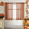 SHINELAND Boho-Vorhänge für Küchenfenster, rostorange, rustikale Leinen-Jute-Optik, kurze transparente Vorhänge, 122 cm lang, für Schlafzimmer oder Bad, 2er-Set