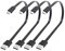 RIIEYOCA Câble Micro USB Court 30CM, Câble Plat Flexible Micro USB vers USB A pour Téléphones, Petit Ventilateur, Cordon de Charge et de Synchronisation de Données Micro USB Durable,Noir(4 Pcs)
