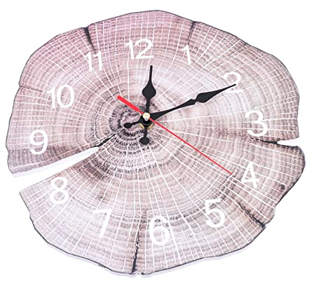 HOMSFOU Baumscheiben Holzuhr Wand Wanduhr Rahmenlose Küchenuhr Küchenwanduhr für Küche Kinderzimmer Schlafzimmer Dekoration Wanddeko Holzuhr Wand Holzuhr Wand Holzuhr Wand Holzuhr Wand Holzuhr Wand