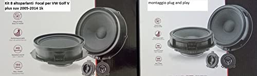 Kit 8 altoparlanti Focal per VW Golf V plus suv 2005-2014 1k