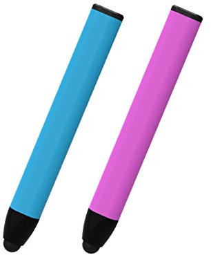 Ciscle Updated Kids Stylus Pencil, Silicone Fun Crayon Stylus with Replaceable Tip Compatible for Apple iPad/Air/Mini/Pro/Dragon Touch/, Galaxy Tab A E/Chrome Android Tablets, Blue&Pink (2 Pack)
