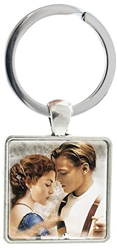 Bijoux tendance Charm Jack et rose Titanic Porte-clés pour femme et homme Cadeau d'amour, blanc, L