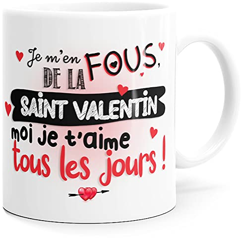 Luigi Collection Mug Amour Je T’Aime Tasse Message Humour drôle Idée Cadeau Original pour Ami Couple Amoureux Collègue Mari Femme Homme Copain Copine Pour Anniversaire St Valentin Noël.