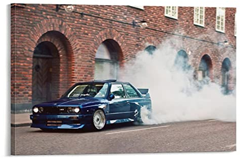 Sportauto-Poster für BMW M3 E30 Burn Fetus Hyper Car Racing Car Supercar Poster Dekorative Malerei Leinwand Wand & Kunstbild Druck Moderne Familie Schlafzimmer Dekor 60 x 90 cm