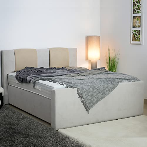 PAARA Boxspringbett Bolton | Antirutsch-Matten | Royal-Matratze Komplettset - Made in Germany (Farbe und Härtegrad (H2 - H4) frei wählbar - Bitte nach Bestellung per Nachricht mitteilen, 140 x 200 cm)