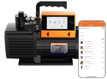 Elitech Bomba De Vacío De 5.5L/S, Aire Acondicionado Con Bomba De Vacío HVAC Inteligente De 2 Etapas Con Control De Aplicación Y Detección De Fugas, V1200 (sin Aceite)