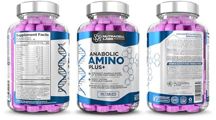 Anabolic Amino Acid Plus+ BCAA Tablet (90 Servings / 180 Amino Acids) with Vitamin B6 to Reduce Tiredness and Fatigue