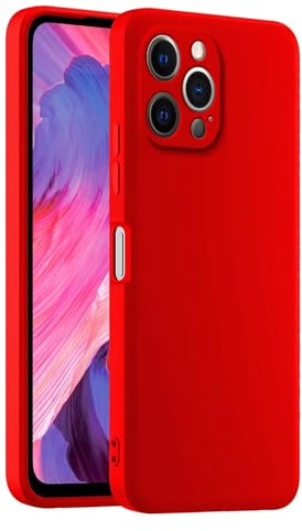 HULLIN Colorful Silicone Phone Case Cover, Suitable for iPhone 12 Pro Max (6.7) - China Red