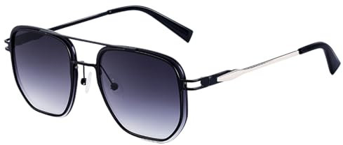 SHEEN KELLY Retro Pilot Sonnenbrille für Männer Frauen klassisch stilvoll quadratischen Metallrahmen UV-Schatten Brillen