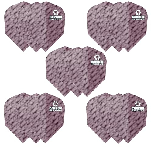 Harrows Carbon Dart Flights | 5 x Sets Darts Flights (15 Flights insgesamt) I 100 Mikron Dart Flights I Premium Extra Strong Made in UK I Professionelles Dartzubehör I Pink Dart Flights
