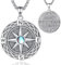 EUDORA Harmony Ball Kompass mit Mondstein Kette für Damen Herren Sterling Silber 925, Kompass Halskette Amulett Anhänger Schmuck Glücklich Geschenk für Frauen Männer, 22 Zoll +2 Zoll