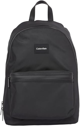 Calvin Klein Herren Rucksack Essential Round mit Reißverschluss, Schwarz (Ck Black), Einheitsgröße