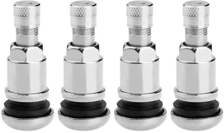 ANBOO 4 Stück Autoventil Metallventile Für Alufelgen 11,3mm Ventil Auto, Anthrazit Schraubventile Mit Cap Mit Gummidichtung Zubehör Felgenventile Für Auto, LKW, Motorrad