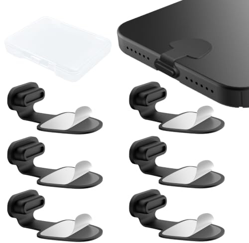 Rierousy 6 Stück USB C Staubschutz, Typ-C Port Schutzkappe | Kompatibel mit iPhone 15/Samsung Galaxy S23/Google Pixel/ Xiaomi/OnePlus/Huawei (Schwarz)