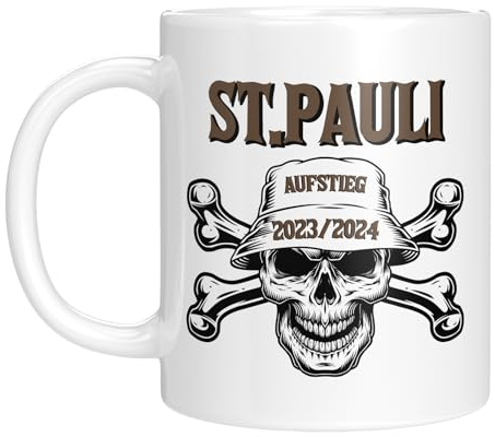 St.Pauli Tasse - Aufstieg Skull 23-24 - Fussball - Geschenk (Weiss)
