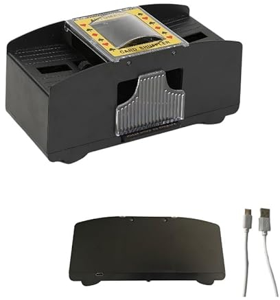 Luqixcey Automatischer Elektrischer Kartenmischer für 1-4 Deck, USB-/batteriebetrieben, Kartenmischmaschine für Poker, UNO, Texas Hold'em, Canast, Blackjack, ideal für Familienfeiern und Reisen
