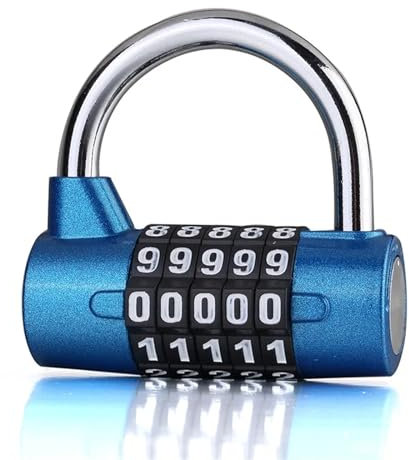 Candado combinado con contraseña de viaje, combinación de números de 5 dígitos, aleación de Zinc, código de seguridad de 5 colores, 1 Uds.(Blue)