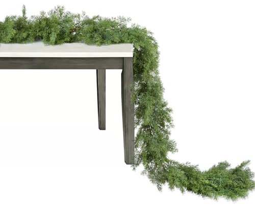 JoyHome Weihnachtsgirlande aus Kiefernholz, künstliche Weihnachtsgirlande, realistische Zederngirlande, Zypressen-Girlande für Urlaub, Kamin, Tisch, Tafelaufsatz, Party-Dekoration