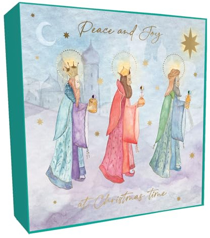 Box of 6 Sparkle Three Kings Embellished Christmas Cards Xmas Card Boxes XLSB095
