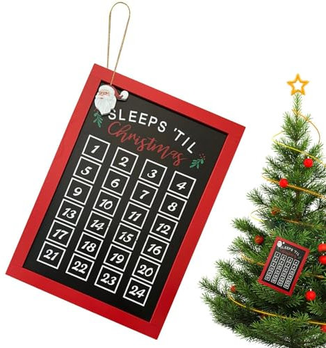 Placa de madera de Navidad, cartel creativo de Navidad, cartel creativo para decoración de pared - Decoración rústica de casa de campo, cartel de montaje de árbol de Navidad de temporada para sala de