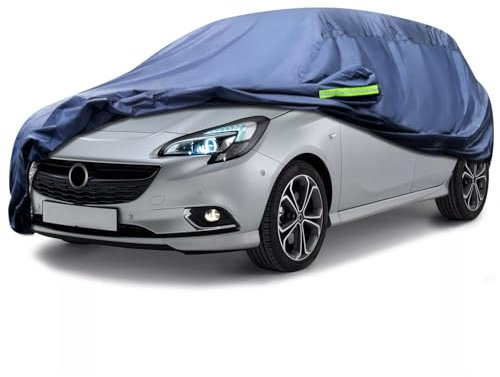 Svnqney Autoabdeckplane 10 Schichten Vollgarage Autoabdeckung Vollgarage Staubdicht Wasserdicht Autohülle Autoplane Car Cover für Opel Corsa D 2006-2023