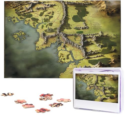 1000PCS Jigsaw Puzzle for Adults Personalized Picture Puzzle Middle Earth Map Customized Wooden Puzzle for Family, Birthday, Wedding, Game Nights Gifts Animal Puzzle 29.5x19.7 inches