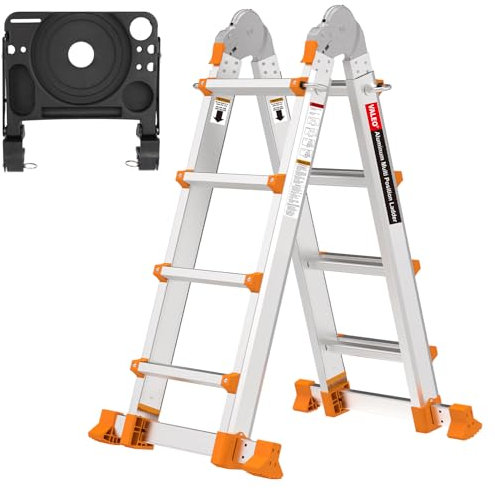 Valeo Ladder 14FT,A Frame Extension Ladder,Multi Position 4 Step Ladder
