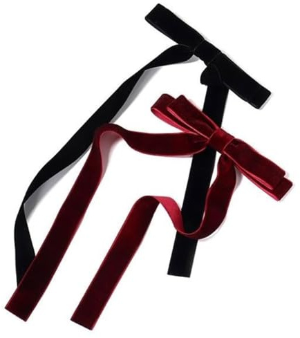 TSUOUKL 2PCS Fermaglio per capelli da donna in raso setoso con fiocco, elegante accessorio per capelli da ragazza