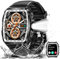 Reloj inteligente militar para hombre con linterna LED, resistente al agua 5 ATM, pantalla de barril de 1,8 pulgadas, reloj inteligente táctico resistente con llamada/texto, rastreador de fitness,