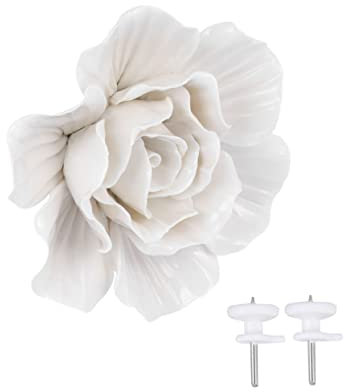 Zerodeko Blumen-wanddekoration Keramik-Rose Hängende Ornamentkunst Für Den Garten