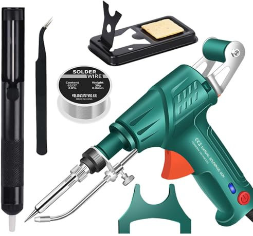 Laserschweißgeräte Hand, Laser Schweißgerät für Metall, 60 W, bis zu 600 °C Temperatur, Multifunktions-Lötkolben und Lötpistolen-Set zum Schneiden und Entrosten (Grün, Externe Heizung)