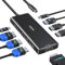 Docking Station Dual Monitor, Laptop Docking Stations 3 Monitors Quad Display, 9 in 1 USB C Hub Multiport Adapter with 2 HDMI 4K+ DP 8K+VGA+4 USB+PD, USB-C Dock Dongle for Dell/HP/Lenovo/Surface