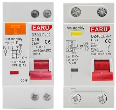 YATINGZHANG Disjoncteur Disjoncteur à Courant résiduel 230 V 1P + N 1 pièce avec Protection Contre Les fuites de Courant de surintensité et de Court-Circuit MCB Disjoncteurs(10A)