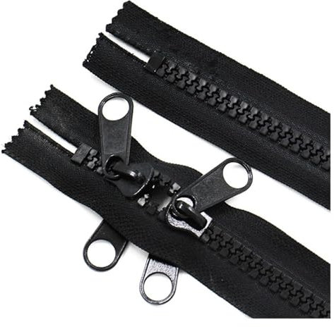 Cerniera Cerniera decorativa da 100-600 cm, con doppio cursore, chiusura lampo bidirezionale, for tenda, borsa, accessori for cucito fai da te all'aperto(Black,100CM1PCNO10)