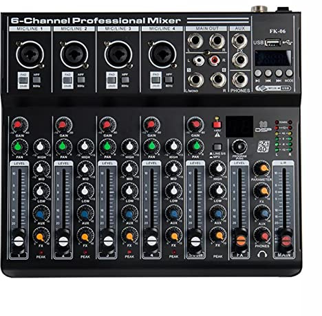 DJ Controller Case with Digital Display, DSP FX, and Bluetooth for Mixing, Karaoke, Recording, and Monitoring - Ideal for Party Use