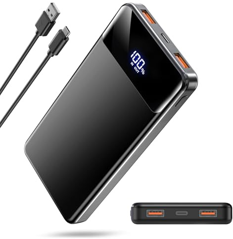 Power Bank, Portable Charger 12000mAh PowerBank Fast Charging PD22.5W USB-C/USB-A Output, Phone Battery Pack for iPhone 17 Air 16 15 14 13 Plus Pro Max S22 S21 Google iPad etc
