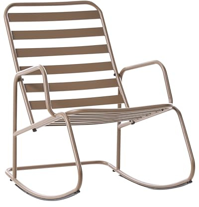 Beliani Moderner Schaukelstuhl aus Aluminium für den Garten Taupe Turi