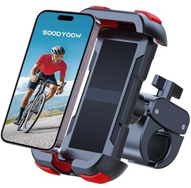 soodyoow Bike Phone Holder, Motorbike Phone Mount, 360° Rotatable Universal Motorcycle Handlebar Clamp Mount for 4.5-7” Phone, Cycling Bikes Stand Fits Mountain, Scooter, Dirt