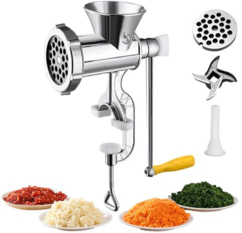 Machine à broyer la viande : hachoir manuel, broyeur d'aliments manuel, design amovible antidérapant | Outil de traitement de la viande de cuisine maison pour faire des saucisses et préparer des