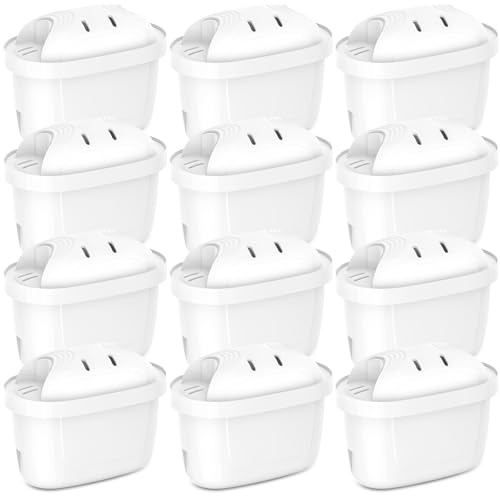 ARETHONE Wasserfilter für Brita Filter: Maxtra+ und Maxtra Pro, Filterkartuschen Kompatibel mit Brita Glas, Marella, Style, Aluna Kanne, Kalkreduktion Geräteschutz (12 Stück)