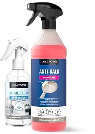 Lab4House | Bad Reinigungsset Kalkentferner Dusche + Nano Versiegelung Schutz gegen Kalk