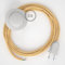 creative cables Stehleuchte Anschlussleitung RZ10 Zick-Zack Weiß Gelb Seideneffekt 3 m. Wählen Sie aus DREI Farben bei Schalter und Stecke. - Weiß
