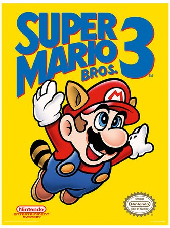 Super Mario Bros. 3 – NES Cover masterposter Print, 31 x 41 cm