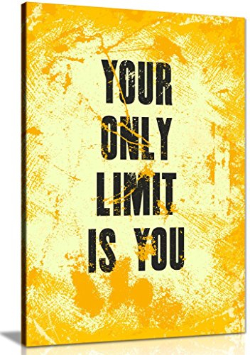Kunstdruck auf Leinwand, inspirierendes Zitat Your Only Limit Is You, 30 x 20 cm
