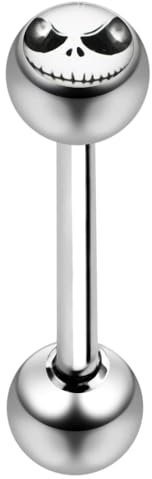 Mr Jack Logoball mit 14 Gauge 316L chirurgischer Stahl Straight Barbell Zunge Bar Piercing