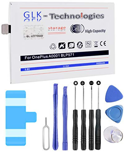 High Power Ersatzakku für Oneplus One 1+ A0001 BLP571 | Original GLK-Technologies Battery | accu | 3000 mAh Akku | inkl. Werkzeug Set Kit NEU