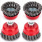 Drahtbürsten Set, Topfbürste, Drahtbürste Schleifmaschine, 4-teilig, 3 Zoll, M14, Durchmesser 75 mm, Drahtbürste, Rundbürste für Winkelschleifer