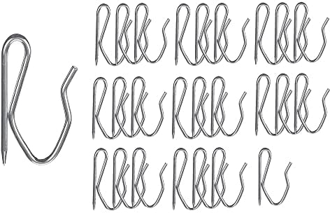 Merriway BH07022 (25 Pcs) Heavy Duty Zinc Metal Pin Drapery Curtain Hooks for Pencil Pinch Pleat - Pack of 25 Pieces